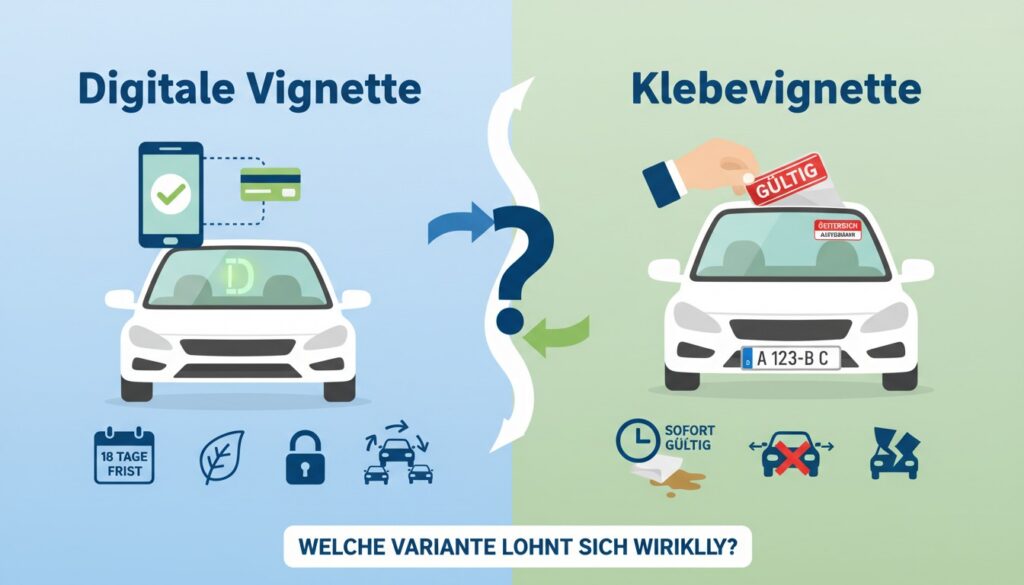 Digitale Vignette vs. Klebevignette: Welche Variante lohnt sich wirklich?